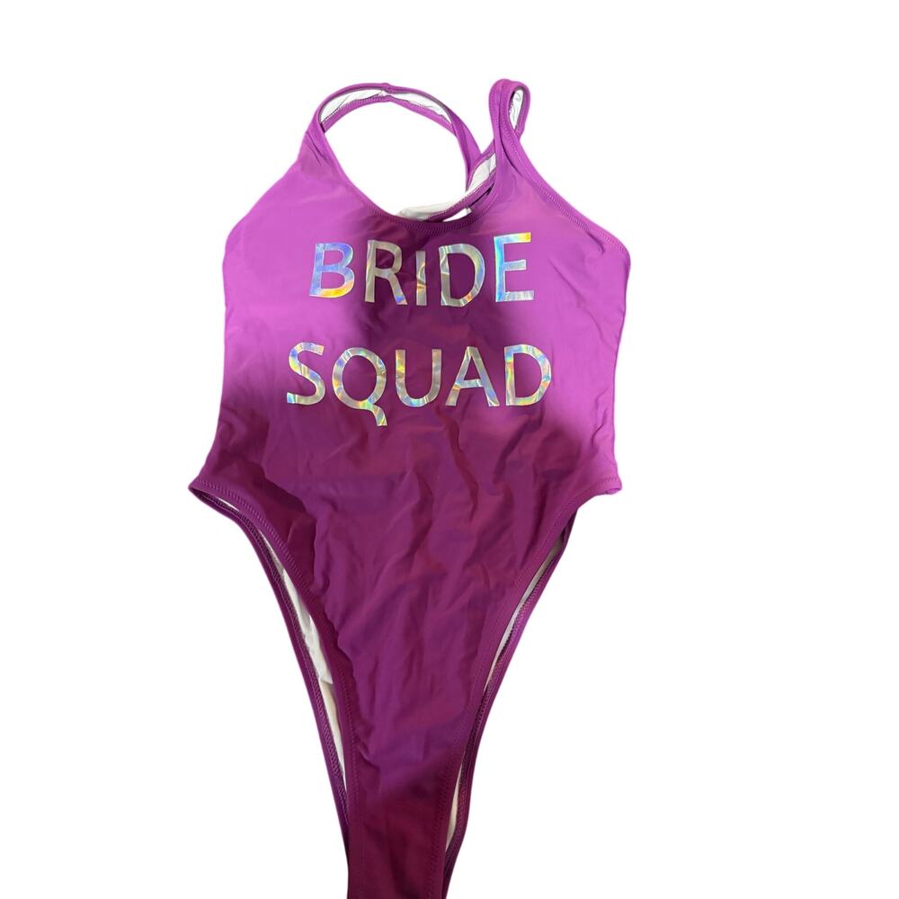 Bride Team Swimsuit Bride Squad One Piece Swimsuit Padded med